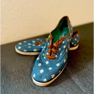 KEDS aztec tribal blue canvas low top sneakers
